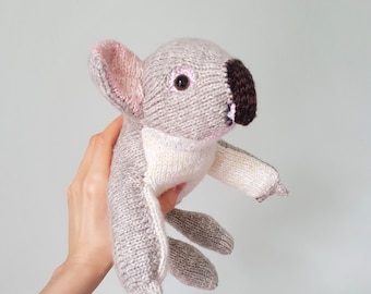 Knitted Koala bear, Realistic knit Koala, stuffed koala bear, Handmade Koala plushie
