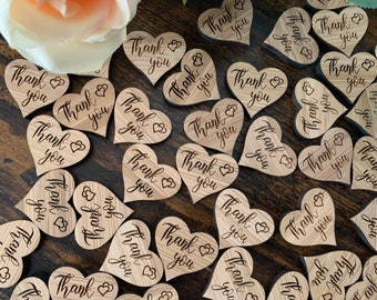 Laser Cut Bamboo Hearts: Wedding Table Confetti Scatter Decorations