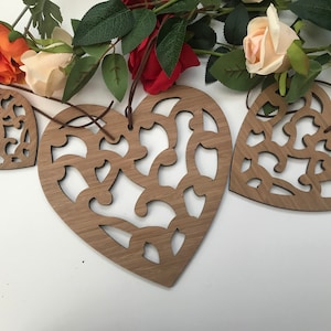 Wooden Heart Ornament Wall Hanging Decoration Valentines Wedding Anniversary Gift for Her Housewarming Home Decor Wall Art