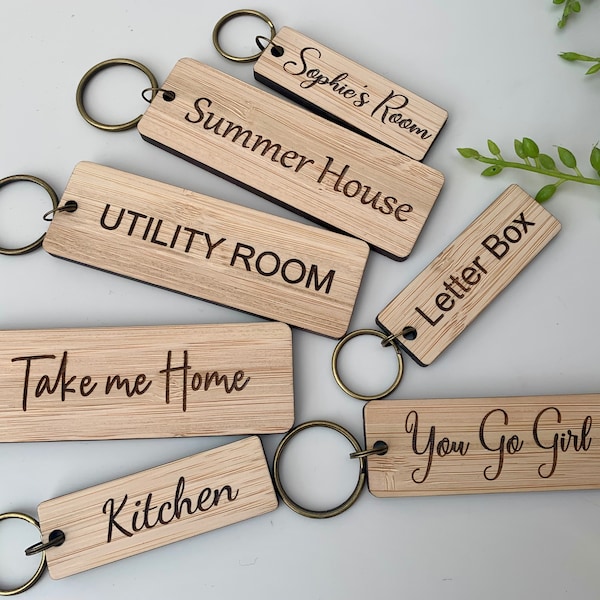 Wooden Personalised Key Etsy