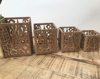 Wooden Tree Candle holder Laser cut Lantern  Christmas Housewarming Birthday Anniversary Gift Personalised Tea Light Holder, Teacher&#39;s Gift