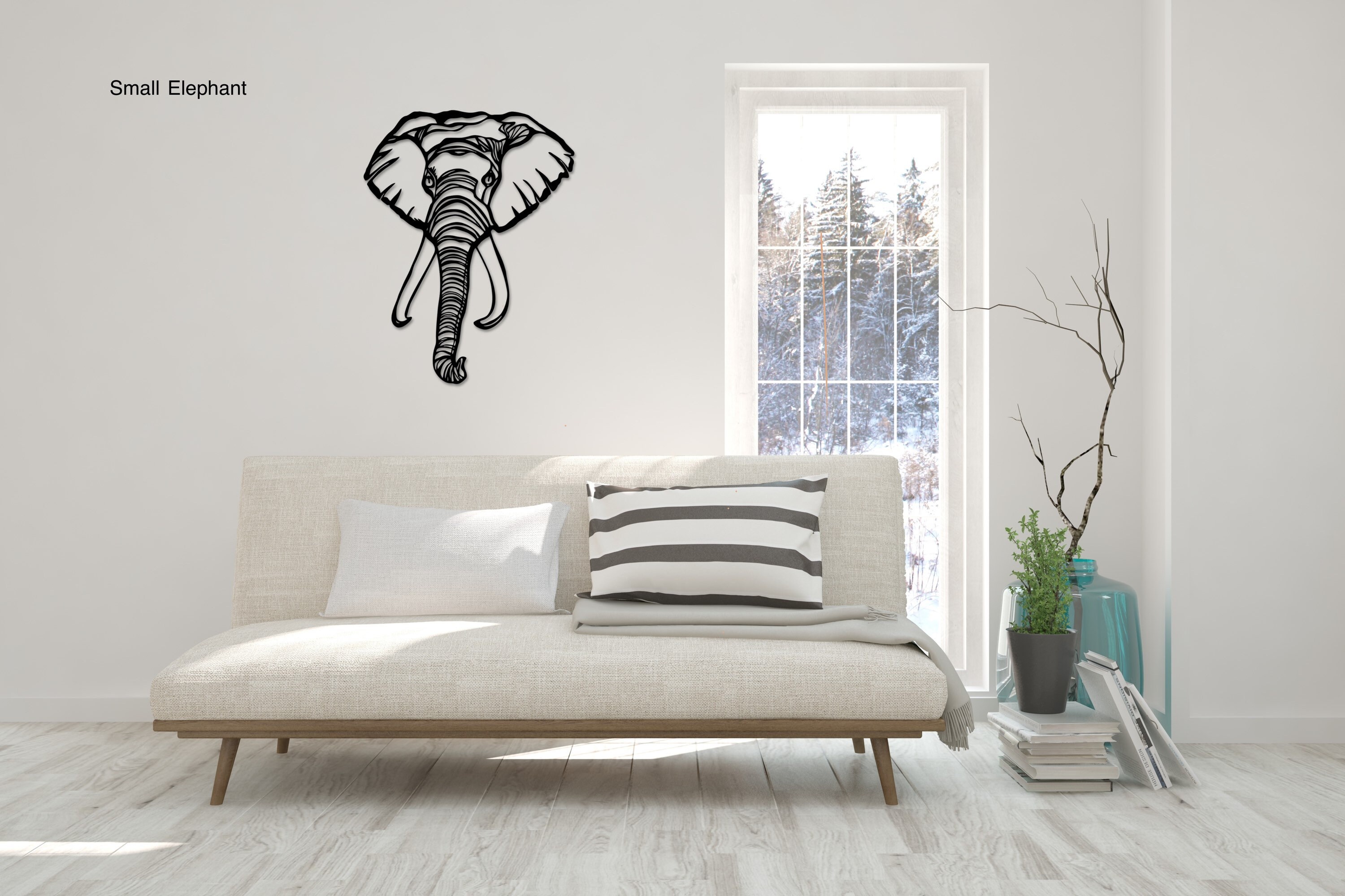 Large Elephant Head Wall Art Hanging Decor Laser Cut Etsy