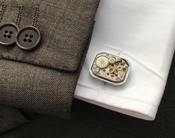 Rectangle Watch Movement Cufflinks