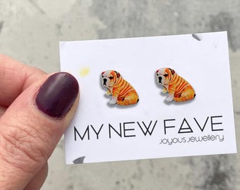 Bulldog stud earrings