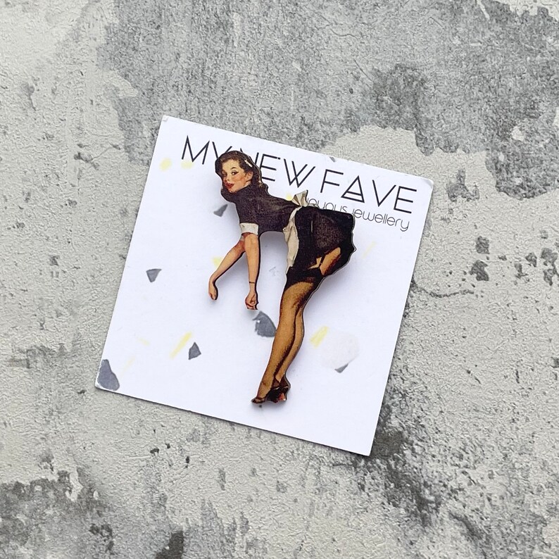 Pinup Girl French Maid Brooch Etsy