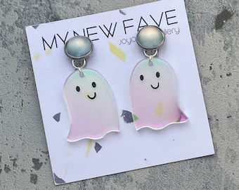 Clip on ghost earrings