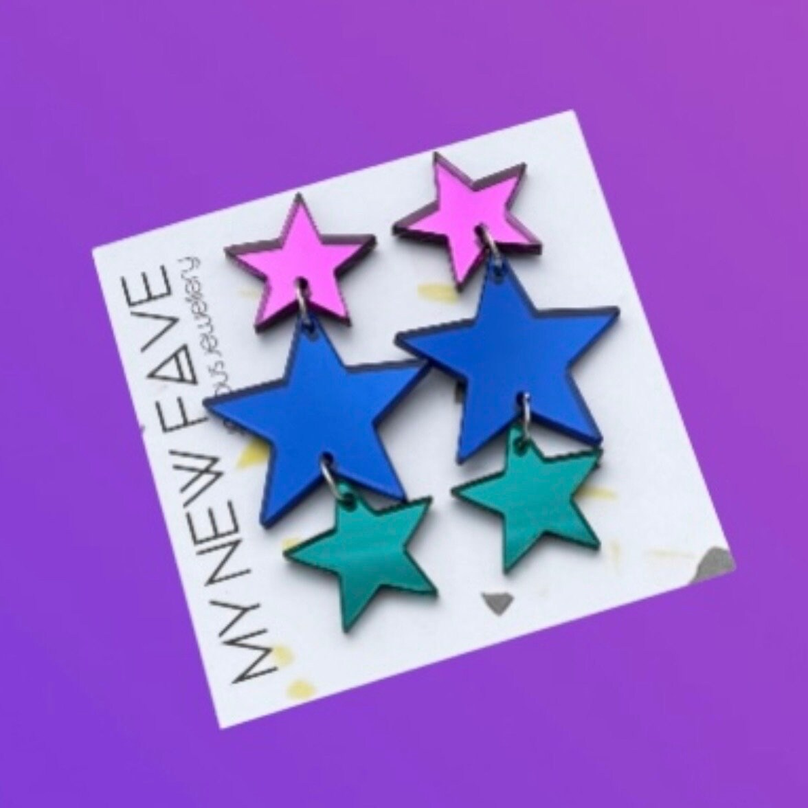 star mirror acrylic earrings