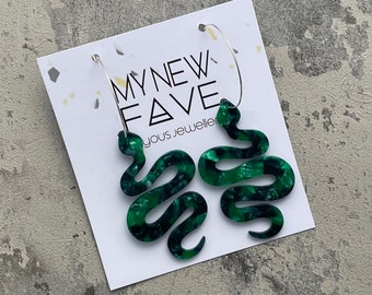 Acrylic Snake hoop earrings