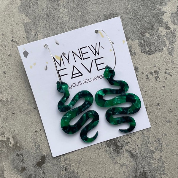 Acrylic Snake hoop earrings