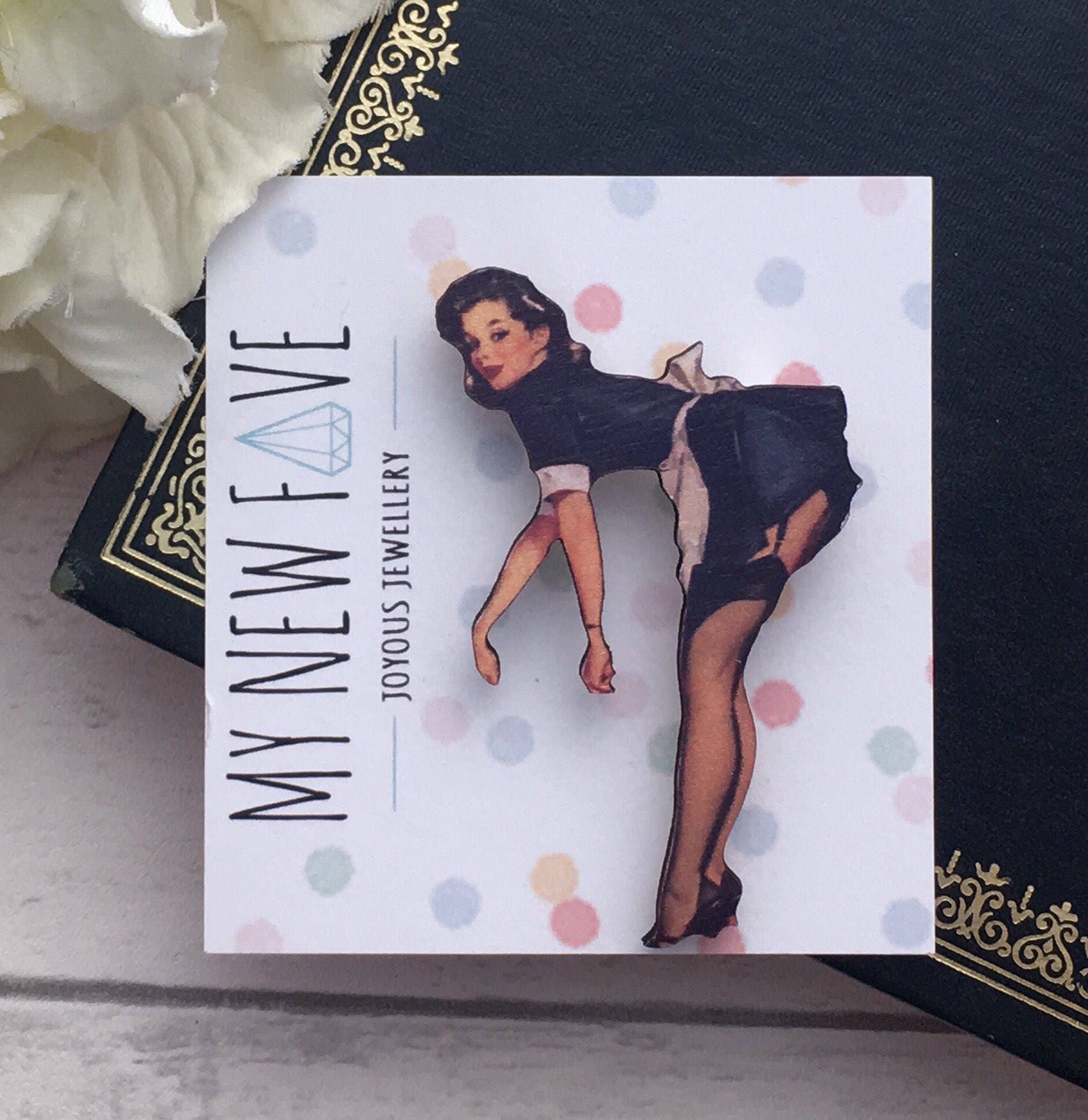 Pinup Girl French Maid Brooch Etsy