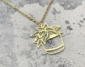 Succulent plant necklace