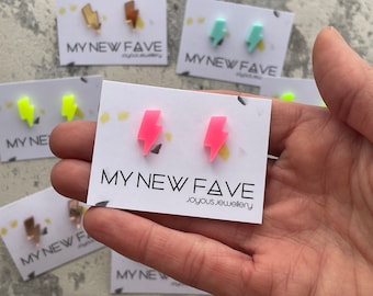 Lightning acrylic stud earrings