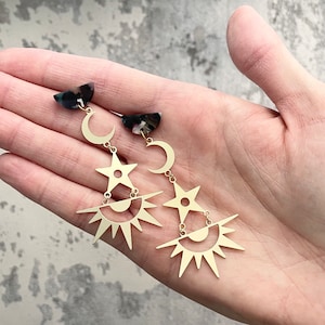 Star moon Dangle earrings