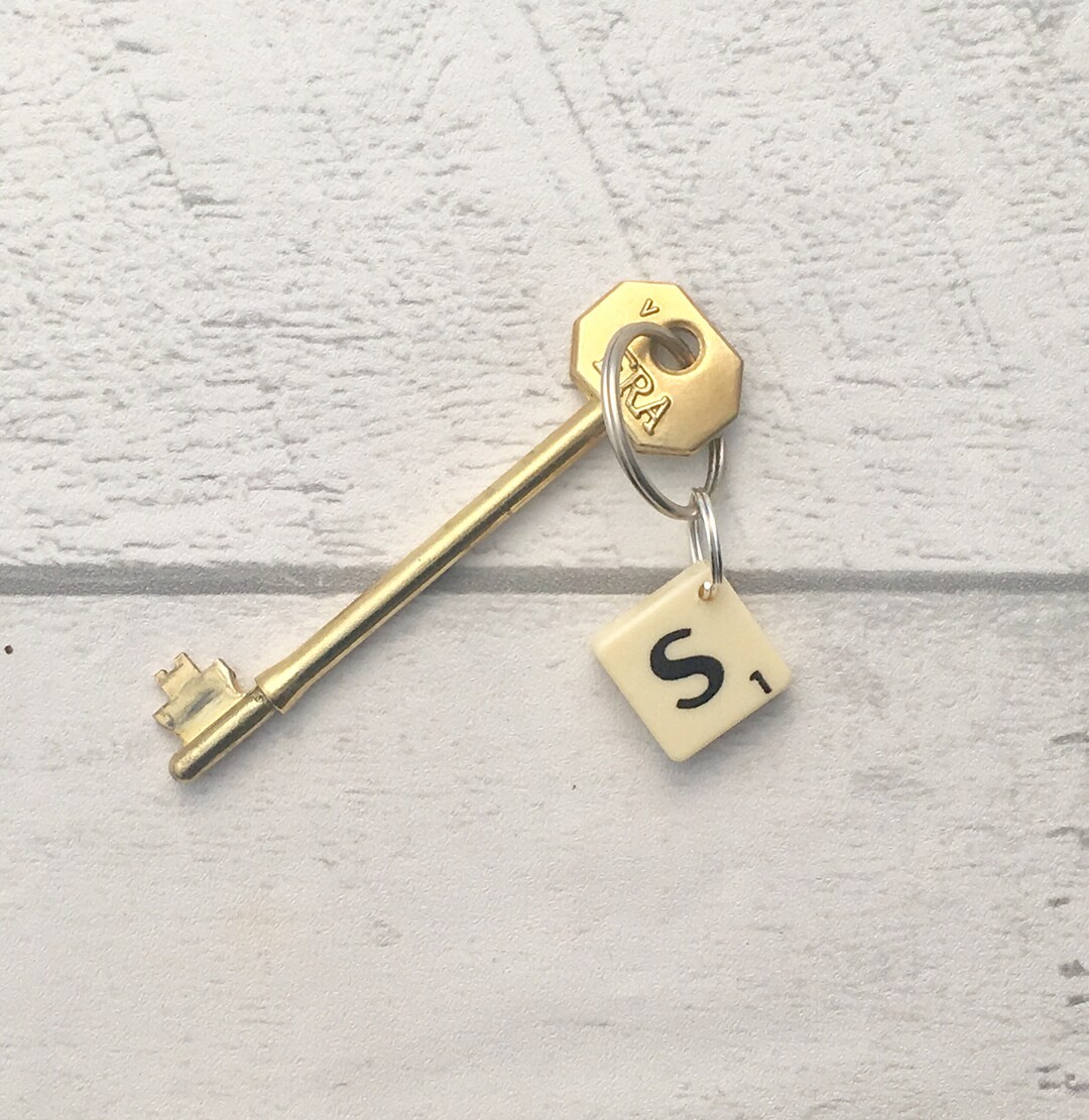 Scrabble Tile Keyring, Personalized Letter Charm, Word Game Gift - Etsy