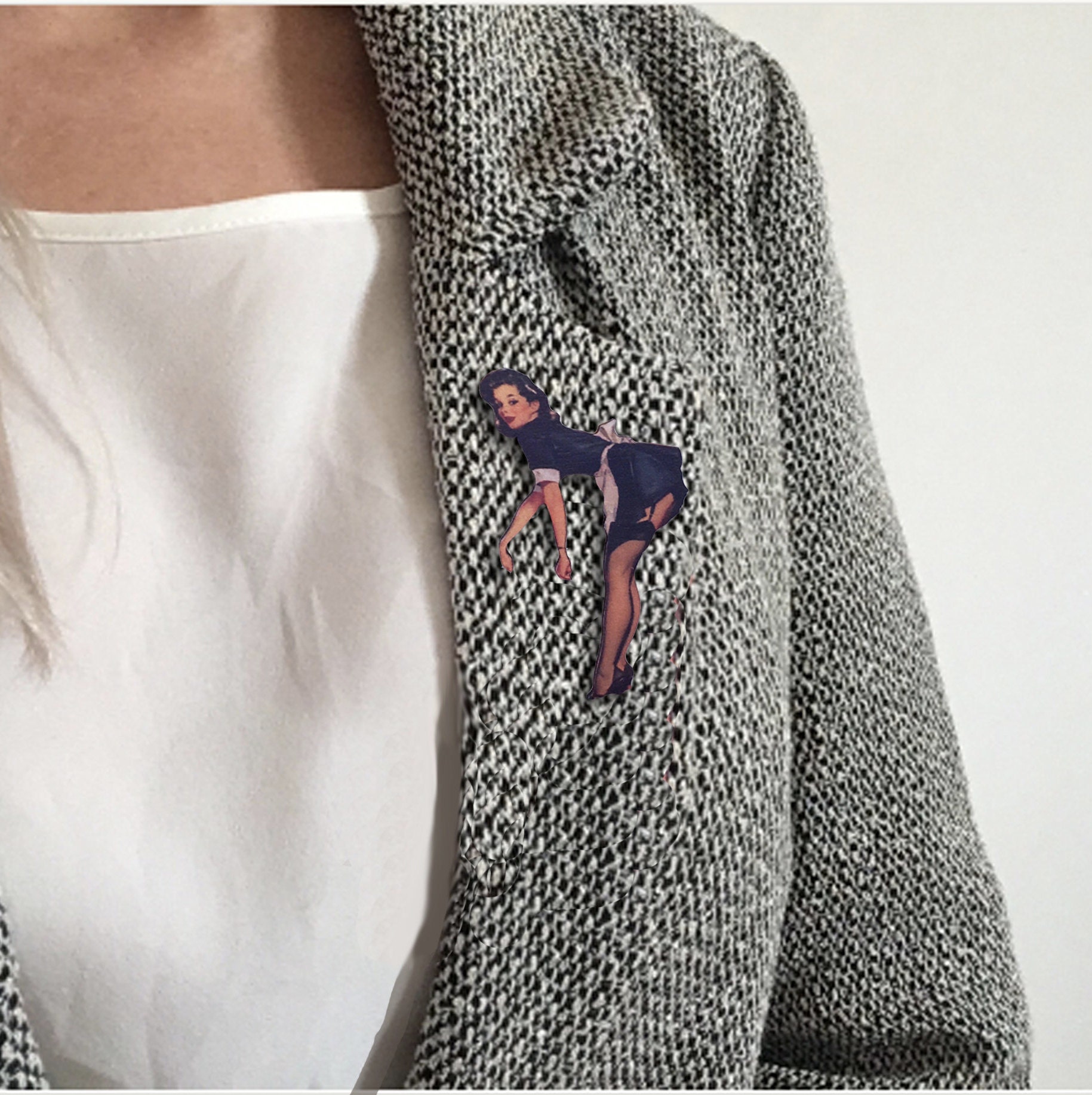 Pinup Girl French Maid Brooch Etsy