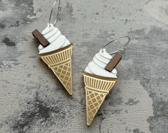 Ice cream cone earrings