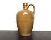 Vintage 1900 french stoneware pitcher Glazed ceramic bottle French sandstone rum decanter