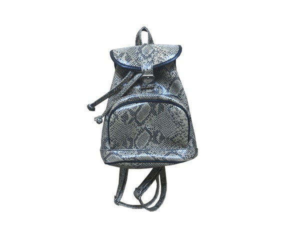 snake print mini backpack
