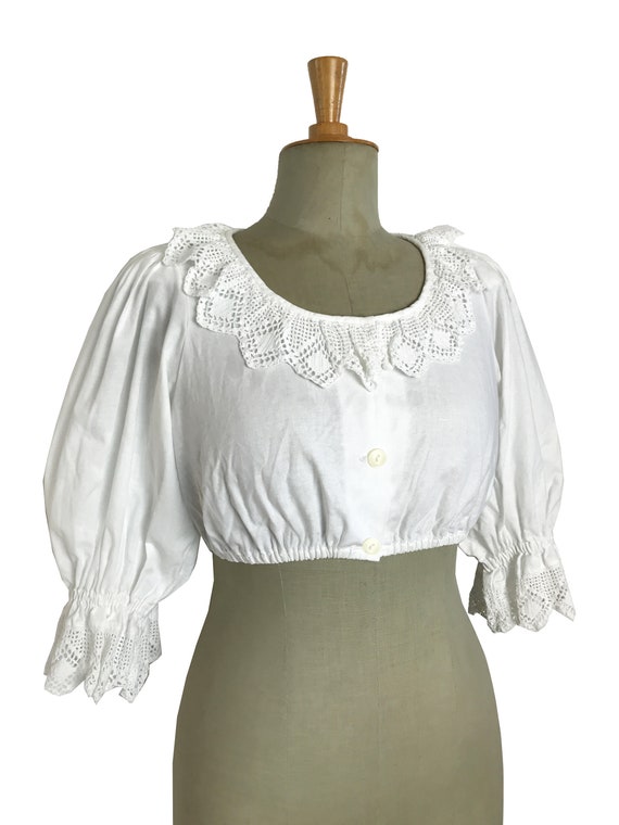 RARE vintage dirndl austrian cropped blouse / Puff