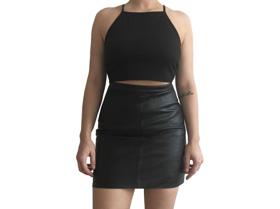 retro vegan bodycon mini skirt