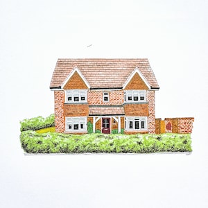 Custom made A5 house portrait in pen and ink. Personalised. image 1