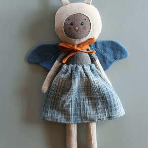 Heirloom doll. Linen doll. Moth doll. Butterfly doll. Bee doll. Winged doll. OOAK doll. Cloth doll. Bug doll. Rag doll. Art doll image 2