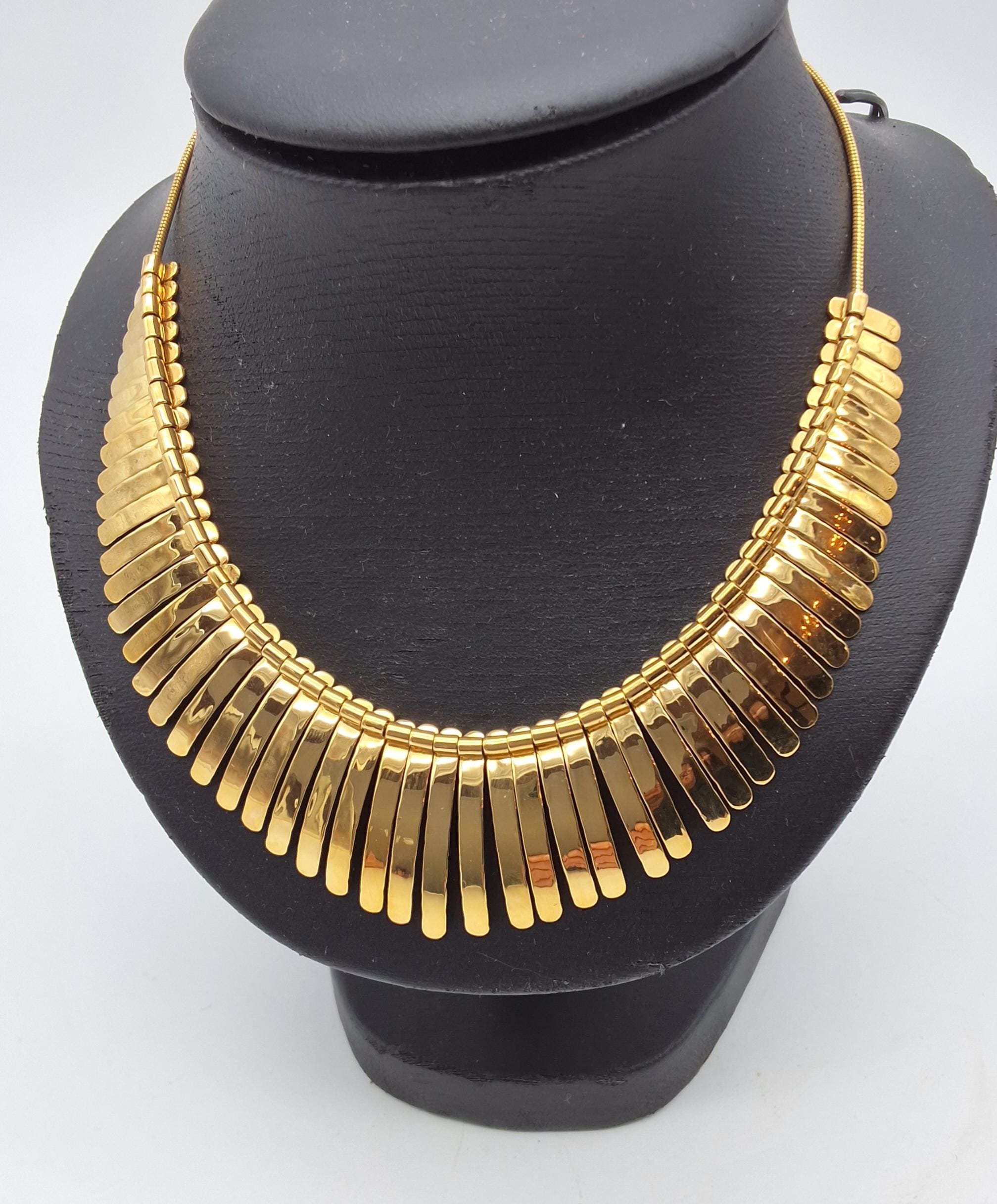 Vintage BALENCIAGA Stone Necklace Gold