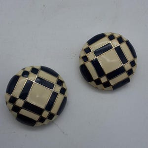 Boucles d'oreilles clips Nina Ricci vintage géométrique années 80