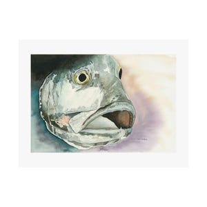 Riesen Makramee Kunstdruck, Aquarell Malerei, Fisch Wand dekor, Fischen Geschenk, Fisch Kunst, Fliegenfischen Kunst, Hütte Kunst, Angeln Malerei