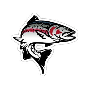 Vinyl Outdoor Steelhead Decal | Fly Fishing, Outdoor Fishing Gear Sticker, Outdoor Adventure Sticker, Water Bottle Sticker, Cooler Sticker