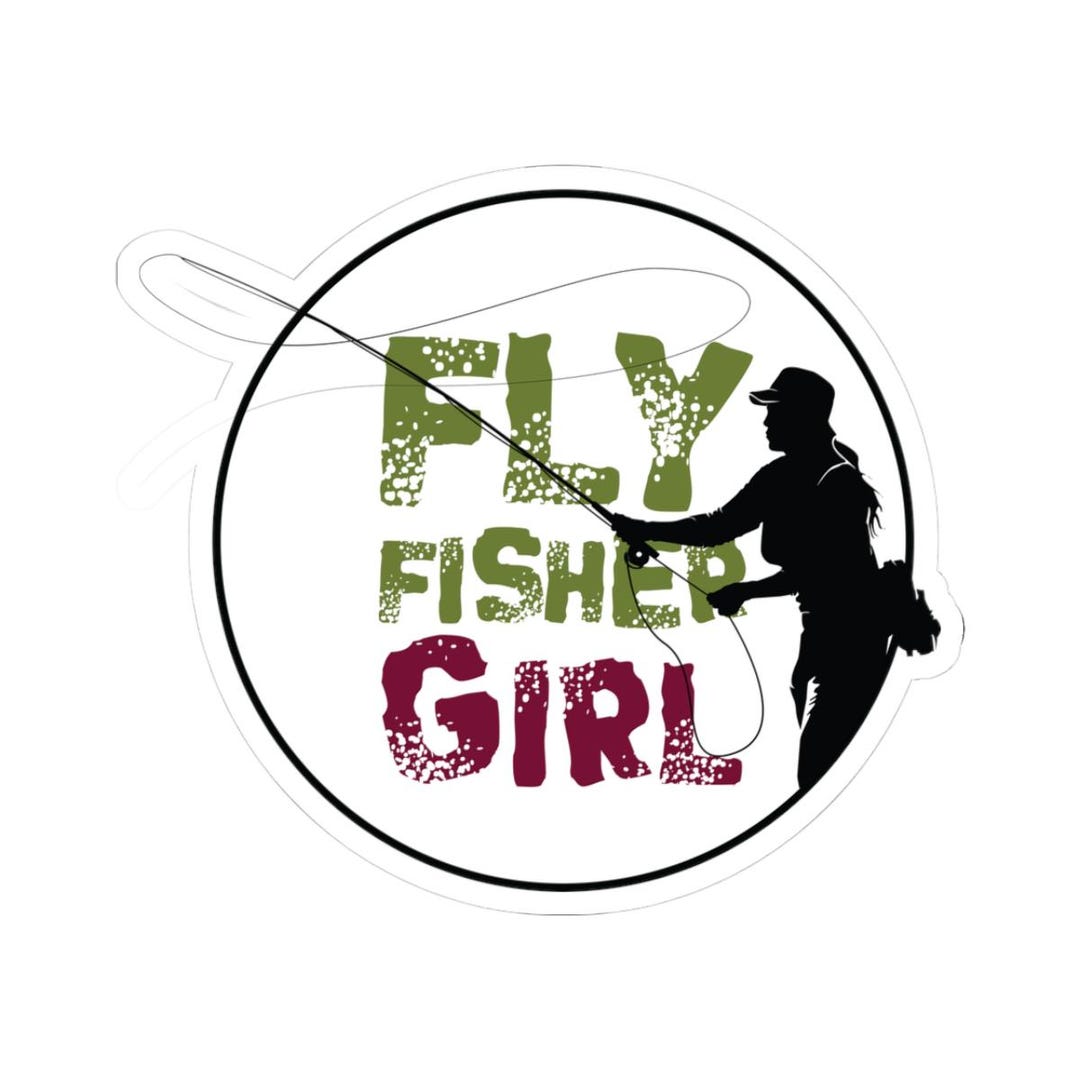 Kiss-cut Fly Fisher Girl Casting Stickers | Fly Fisher Girl Fly Fishing ...