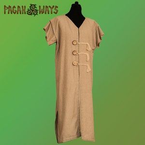 Long medieval tunic of raw cotton - fantasy clothing living history reenactment larp vikings celts celtic freespirit