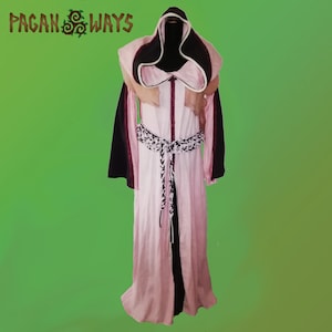 Cool medieval Viking dress with braided cloth cord and hood - fantasy dress Lagertha Lothbrok pagan heathen larp reenactment cosplay celtic