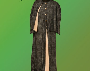 Grey cape cloak coat - fantasy pagan steampunk cosplay larp rpg festival Celtic medieval ritual ceremonial