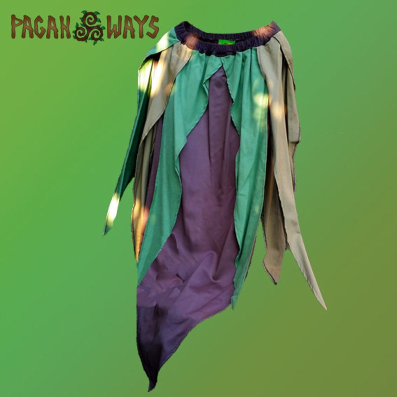 green brown earth color layered skirt Celtic fairy faery bohemian hippie indie folk psytrance goa fantasy festival Tribal pagan skirt