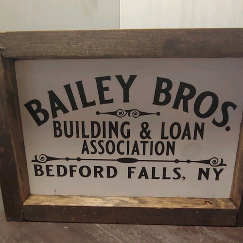 Christmas Sign Bailey Bros. Building and Loan Bedford Falls Etsy