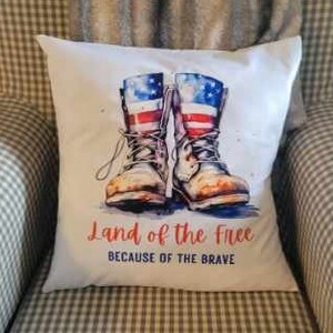 Land of the Free; Because of the Brave - Pillow Cover