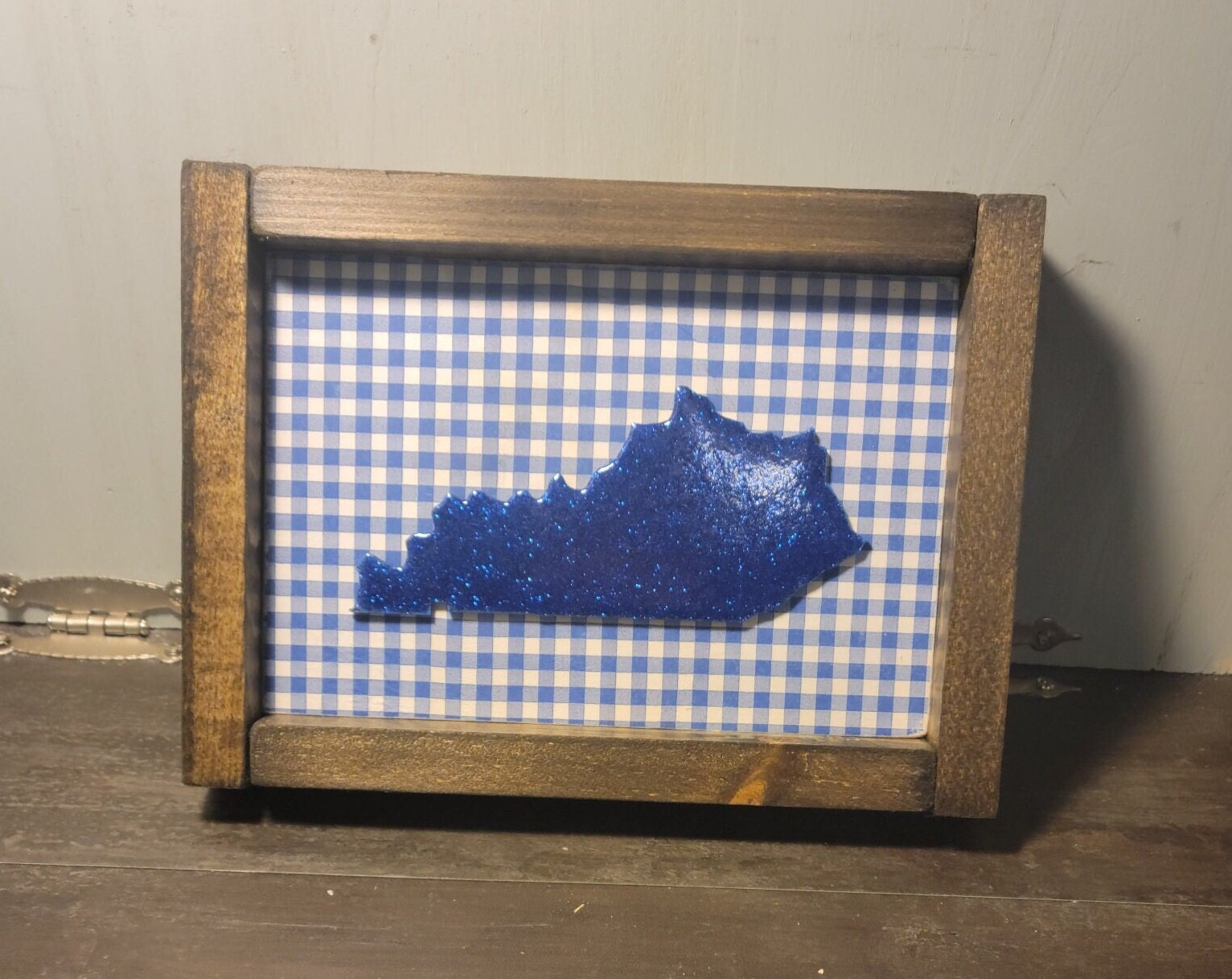 Gingham Kentucky - Wood Sign