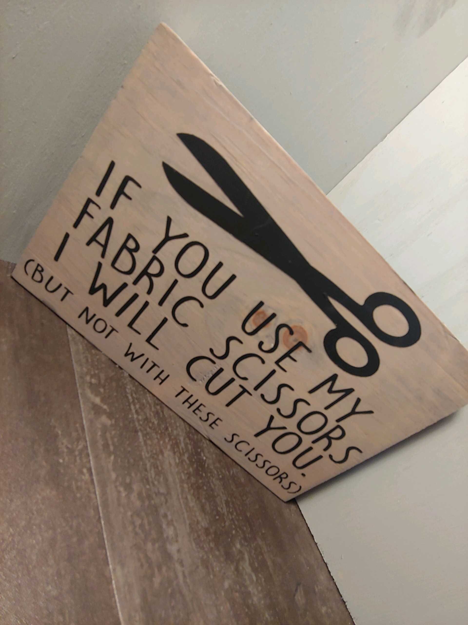 Fabric Scissors Wood Sign - Etsy