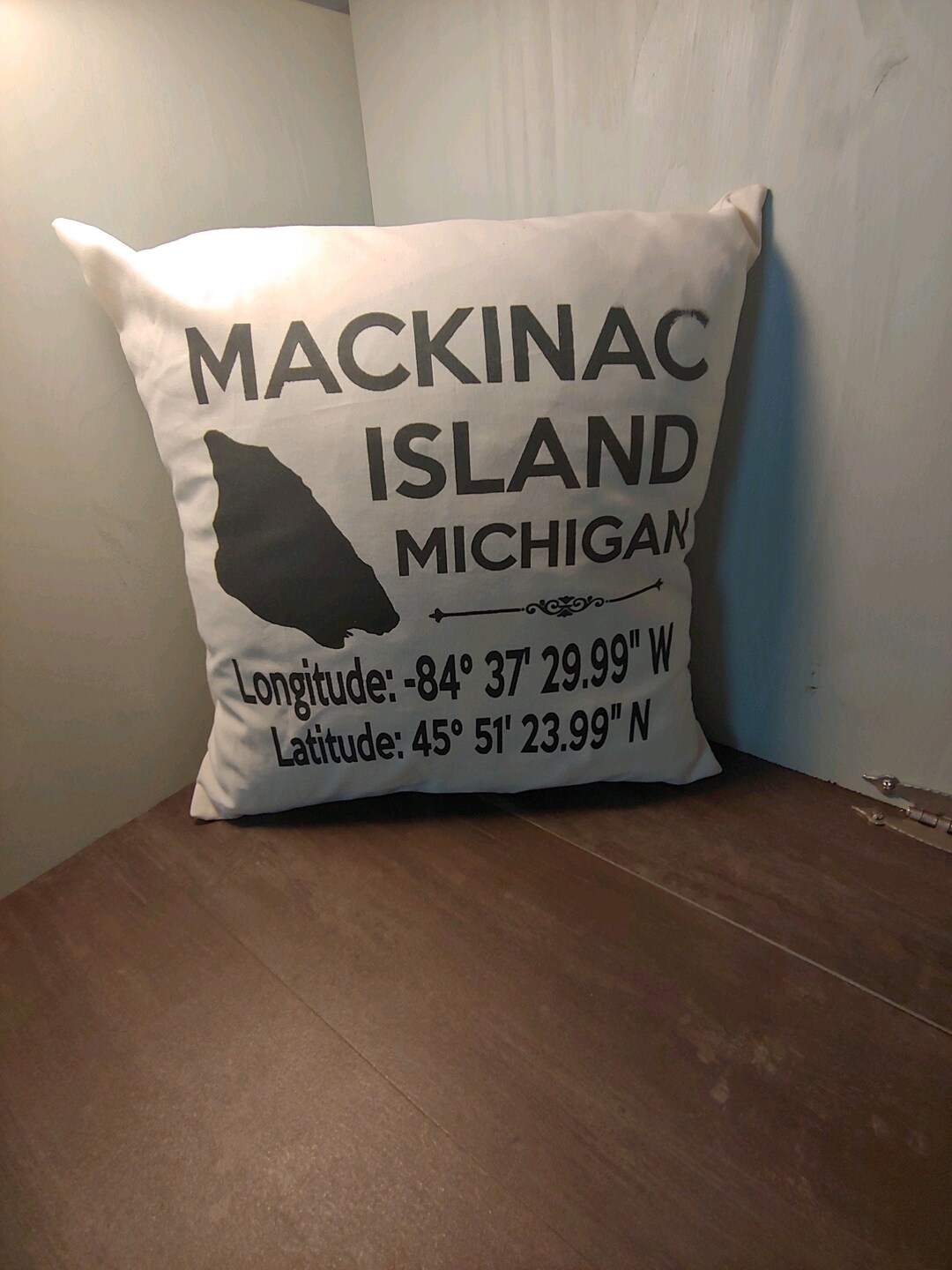 Mackinac Island, Michigan Coordinates Pillow Cover Etsy
