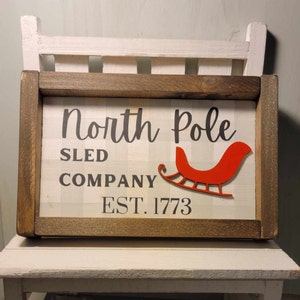 North Pole Sled Company - Wood Sign