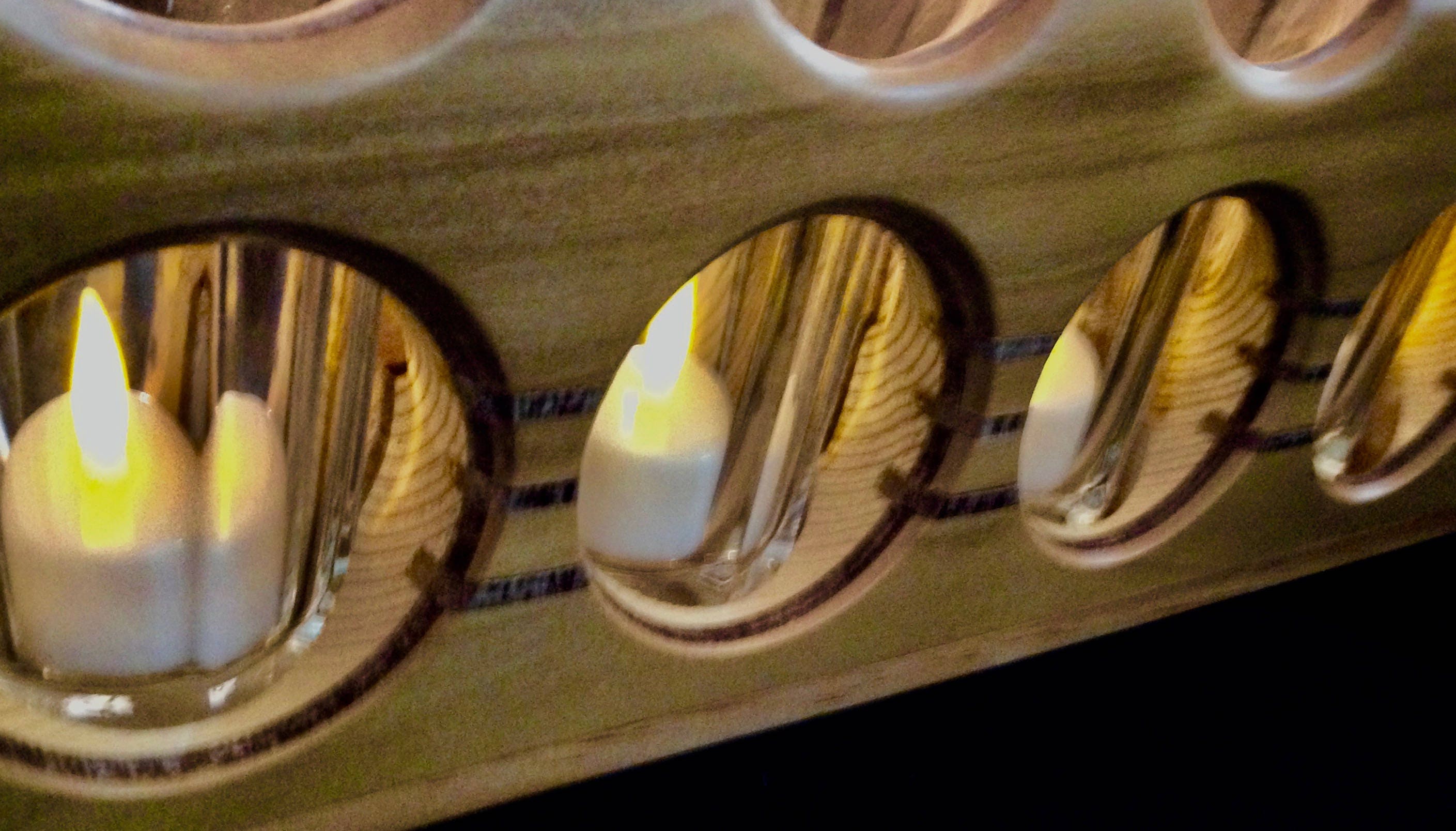 Contemporary Menorah Hanukkah Wooden Candle Holder Etsy