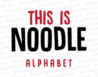 SVG Fonts Noodle DXF, PNG Alphabets Letters, Noodle Font Svg Cuttable Font Initials for Cricut Machine, Vinyl Cutters Instant Download