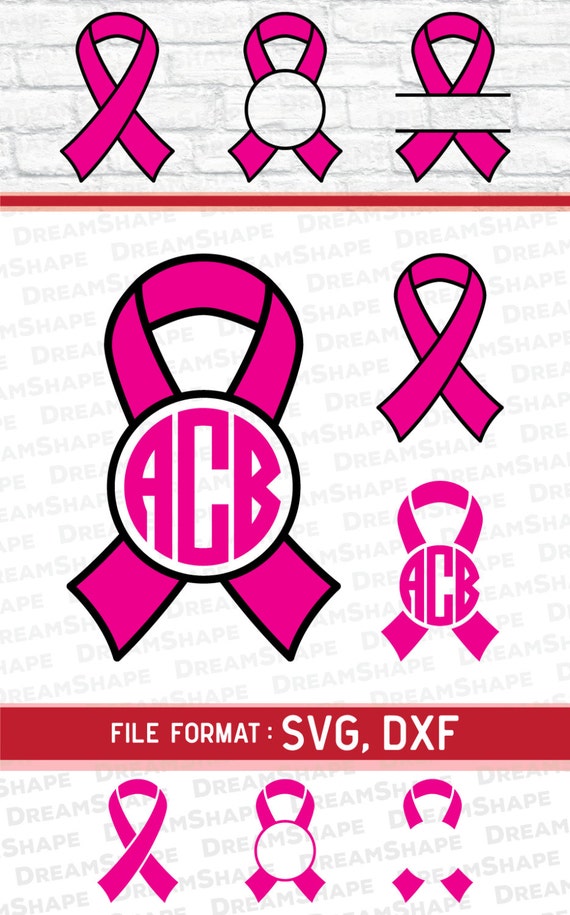 Download Ribbon SVG Files Cancer Ribbon SVG Files Ribbon Monogram ...