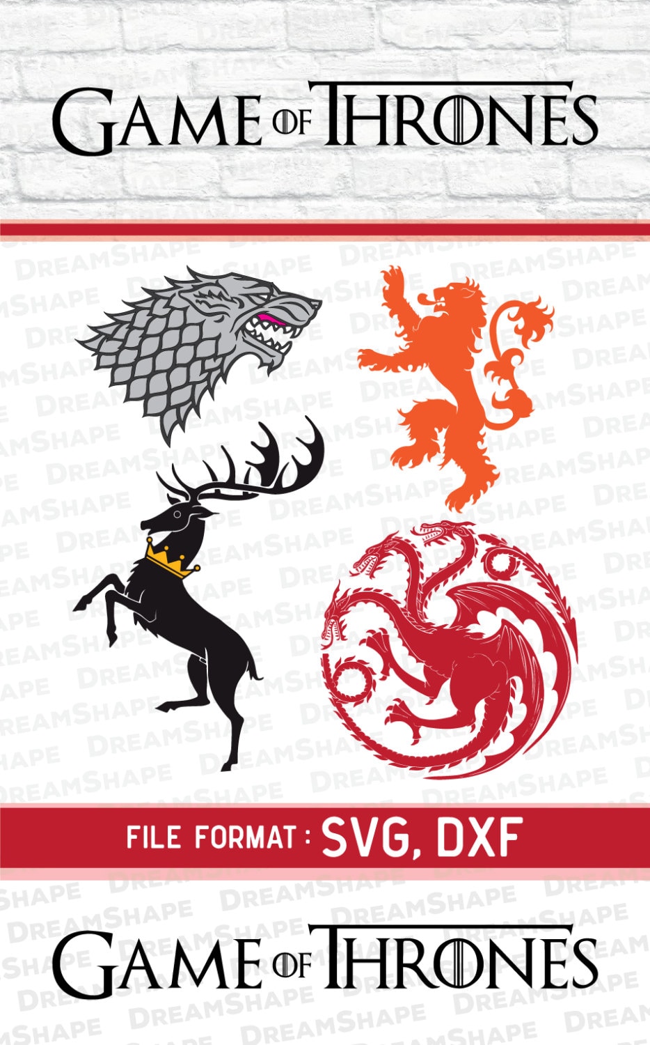 SVG Cut File Game of Thrones Sigil Game of Thrones SVG ...