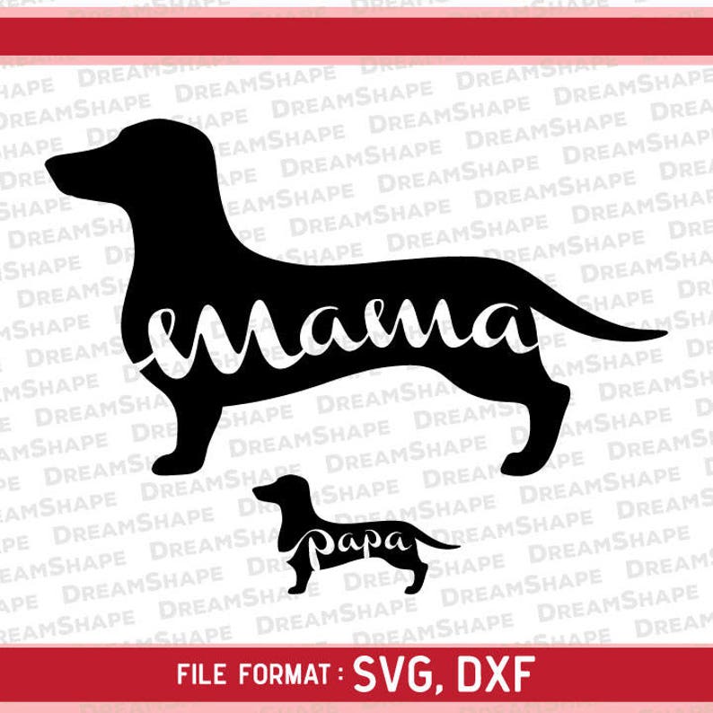 Download Dachshund Dog Mama Monogram Frame Svg Cutting File Clip Art Art Collectibles