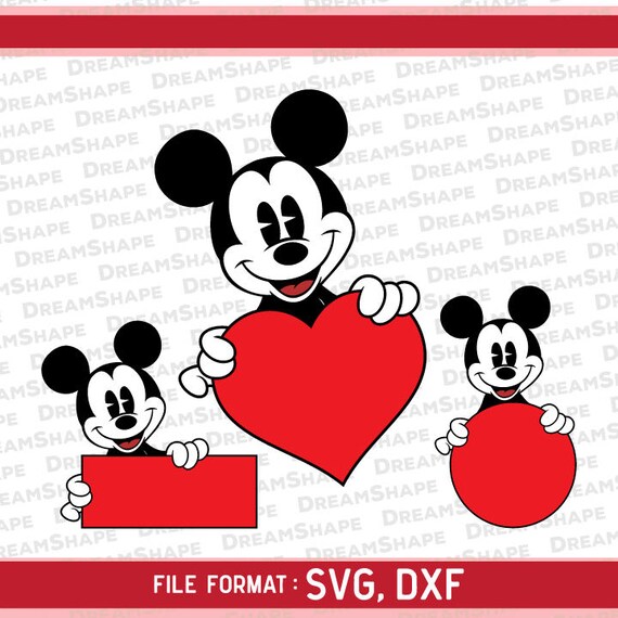 Mickey Mouse Holding Text Box Svg Files Mouse Ears Word Prop Etsy