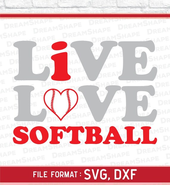 Live Love Softball Svg Cut Files Electronic Cricut Vinyl Etsy