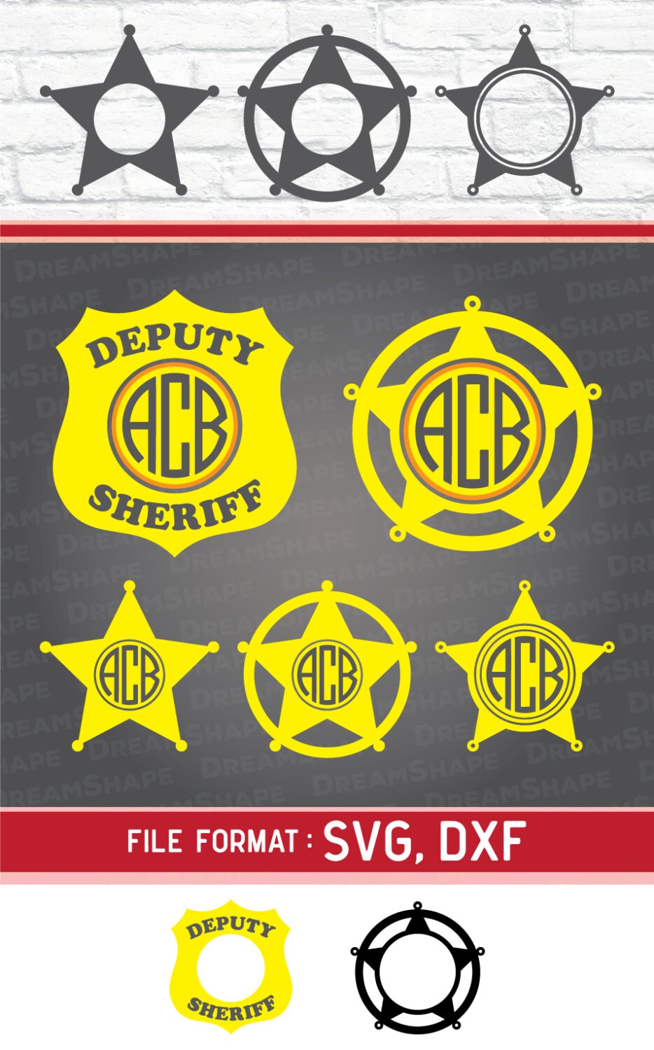 Download Police Sheriff Badge SVG Cut Files Vinyl Cutters Monogram ...