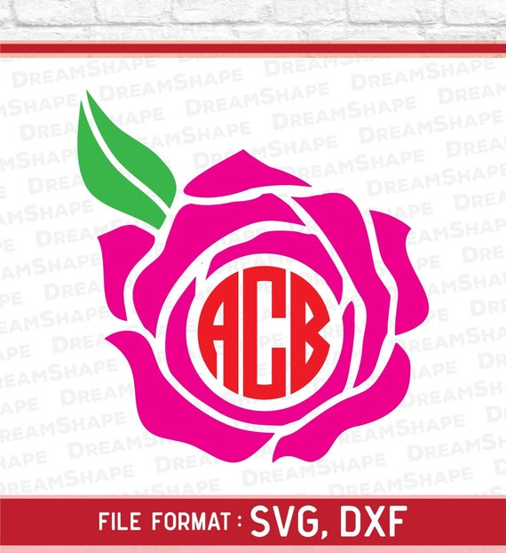 Download Flower SVG Rose Monogram Flower SVG Files Flower SVG Files | Etsy